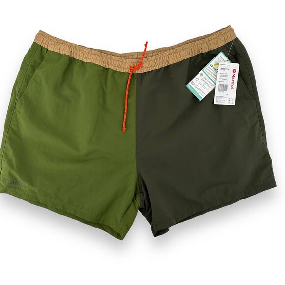 Marmot Juniper Sprints Mens Shorts Size XXL 5" Inseam Foliage Green Pull On - Picture 1 of 6